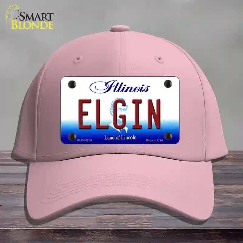 HAT05-MLP-10285 Elgin Illinois Novelty License Plate Hat, Cotton - Pink