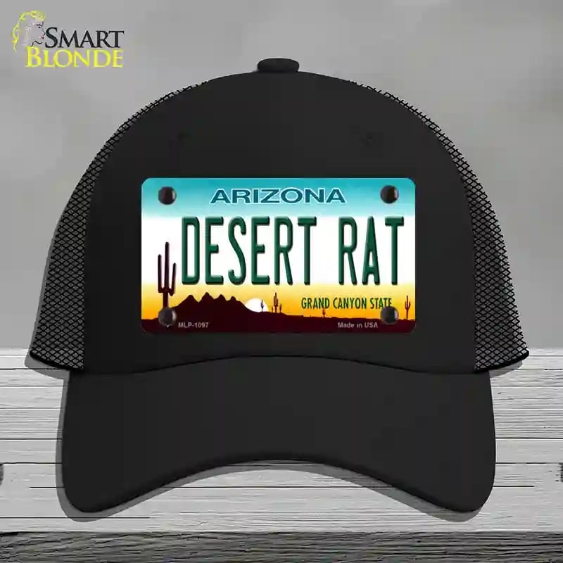 HAT01-MLP-1097 Desert Rat Arizona Novelty License Plate Hat, Mesh - Black