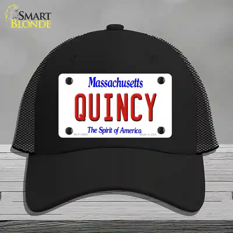 HAT01-MLP-10987 Quincy Massachusetts Novelty License Plate Hat, Mesh - Black