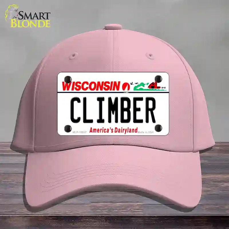 HAT05-MLP-10657 Climber Wisconsin Novelty License Plate Hat, Cotton - Pink
