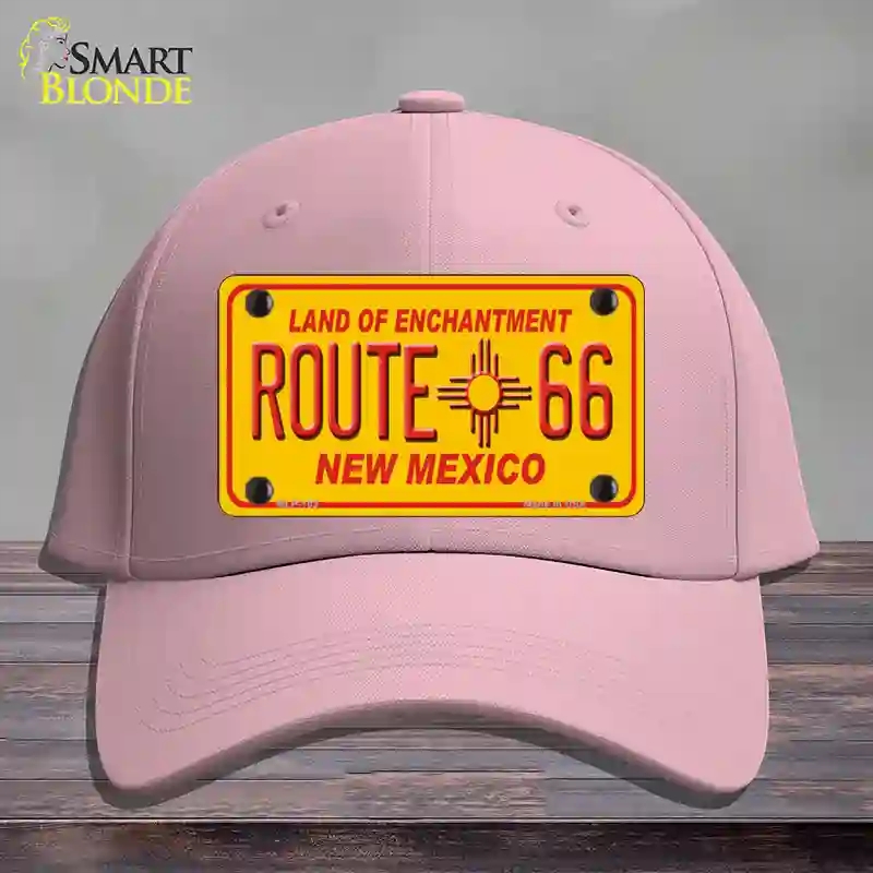 HAT05-MLP-103 Route 66   Mexico Novelty License Plate Hat, Cotton - Pink