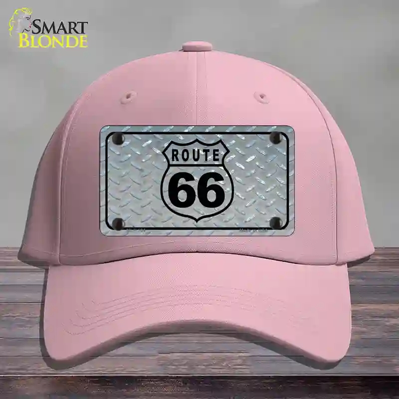 HAT05-MLP-104 Route 66 Shield Diamond Novelty License Plate Hat, Cotton - Pink