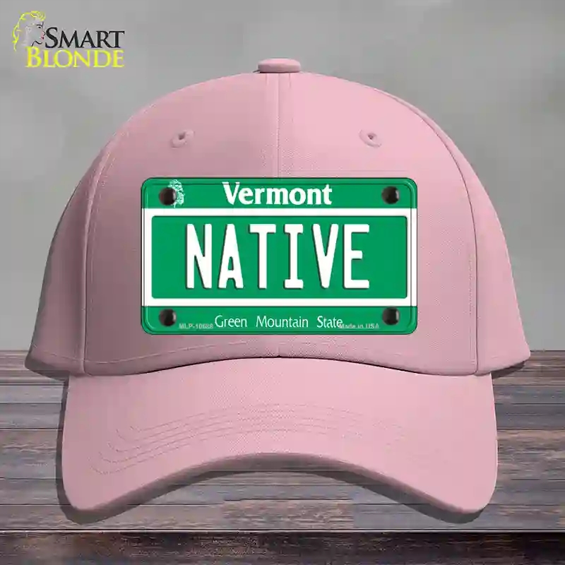 HAT05-MLP-10688 Native Vermont Novelty License Plate Hat, Cotton - Pink