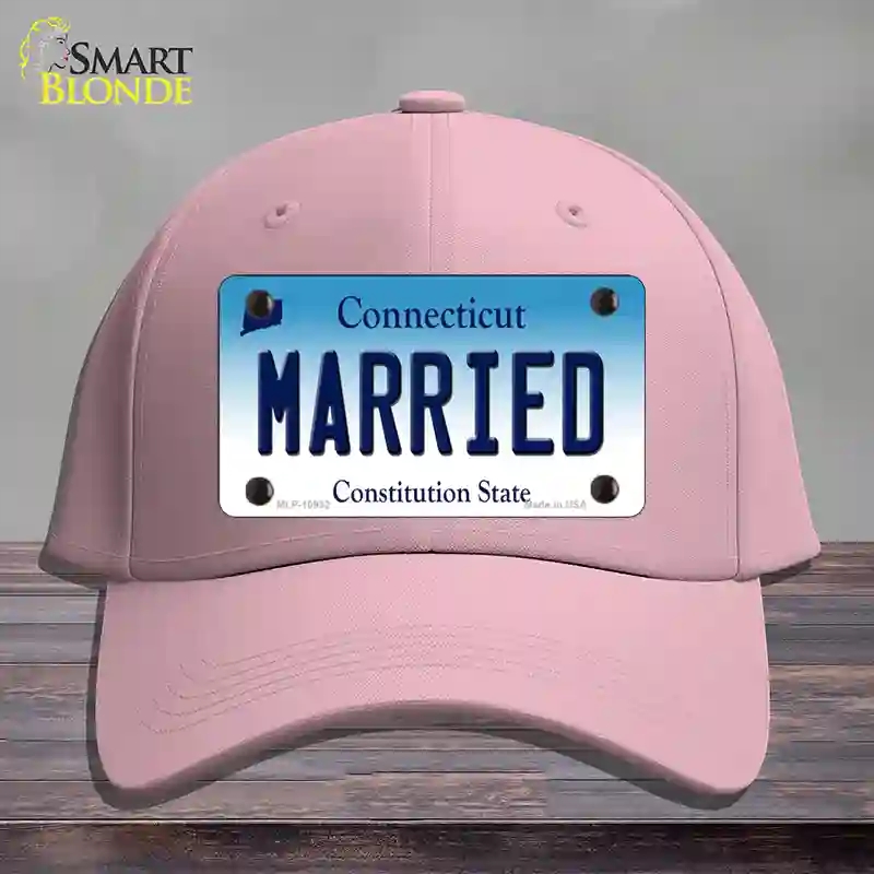 HAT05-MLP-10932 Married Connecticut Novelty License Plate Hat, Cotton - Pink