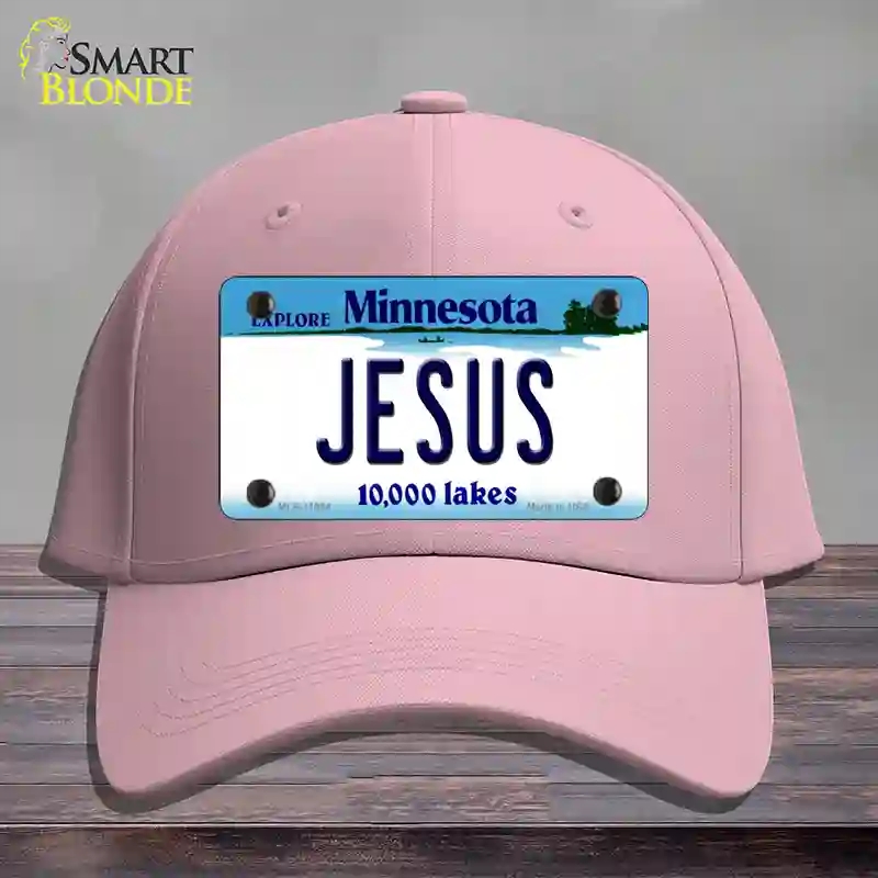 HAT05-MLP-11064 Jesus Minnesota State Novelty License Plate Hat, Cotton - Pink