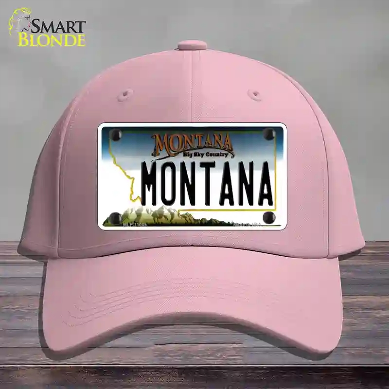 HAT05-MLP-11085 Montana State Novelty License Plate Hat, Cotton - Pink