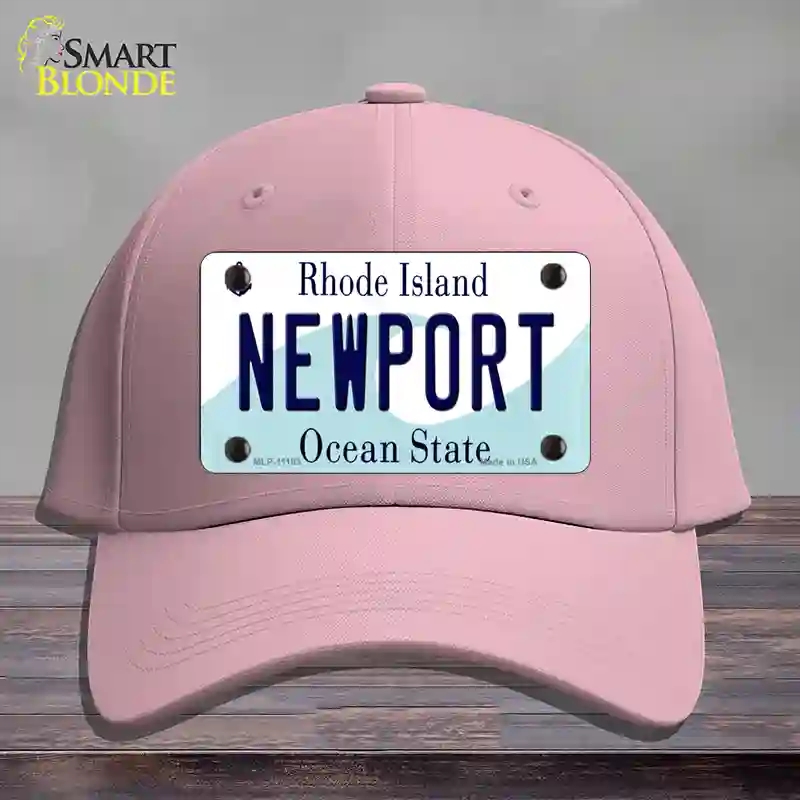HAT05-MLP-11183   Port Rhode Island State Novelty License Plate Hat, Cotton - Pink