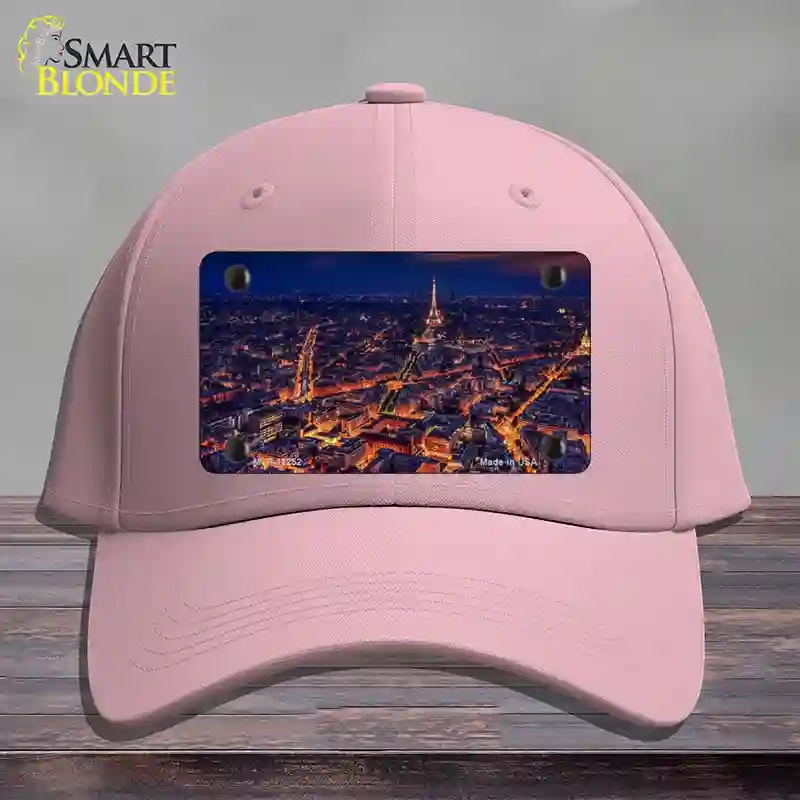 HAT05-MLP-11252 Paris At Night Eiffel Tower in Center Novelty License Plate Hat, Cotton - Pink