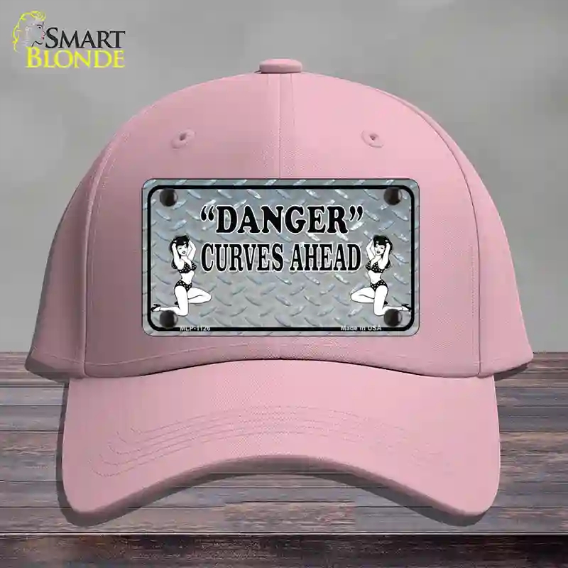 HAT05-MLP-1126 Danger Curves Ahead Novelty License Plate Hat, Cotton - Pink