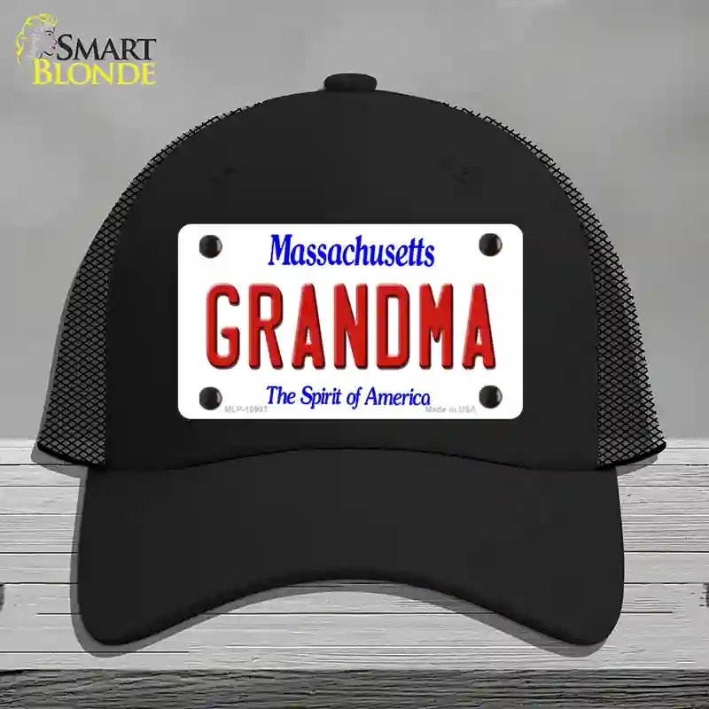 HAT01-MLP-10997 Grandma Massachusetts Novelty License Plate Hat, Mesh - Black