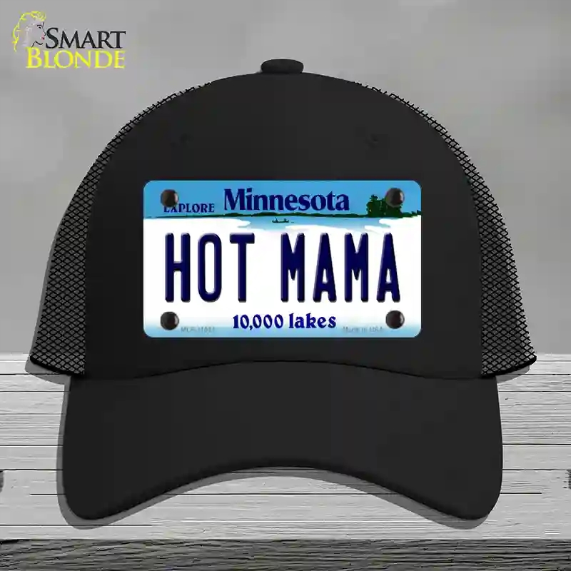 HAT01-MLP-11061 Hot Mama Minnesota State Novelty License Plate Hat, Mesh - Black