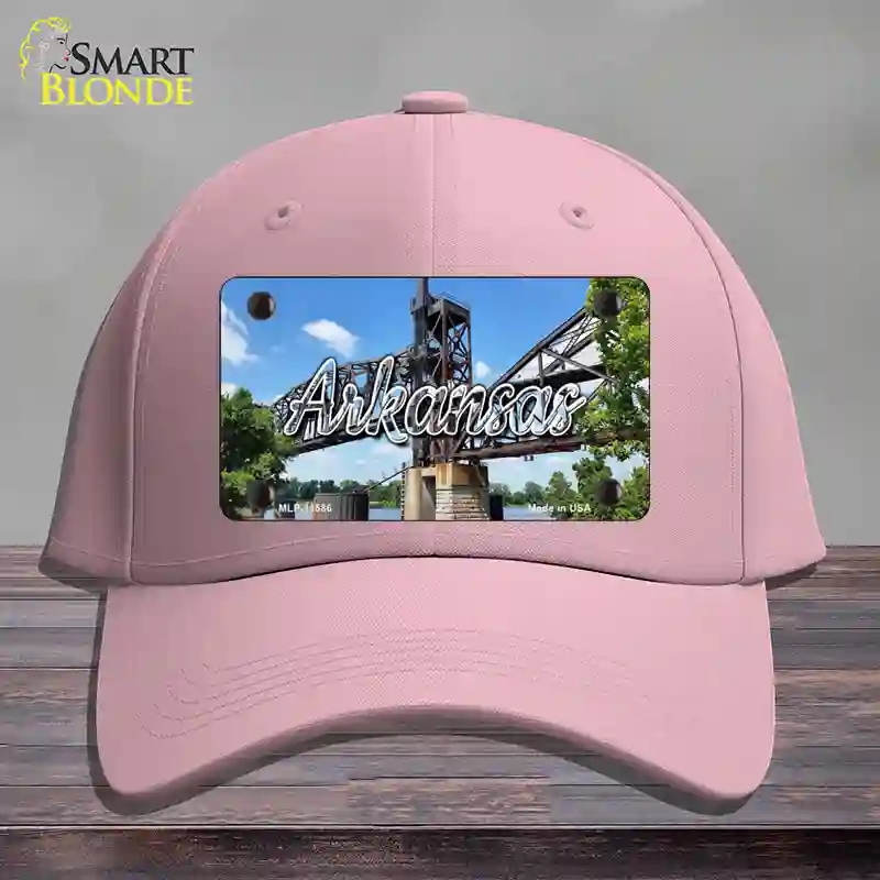 HAT05-MLP-11586 Arkansas Rusty Bridge State Novelty License Plate Hat, Cotton - Pink
