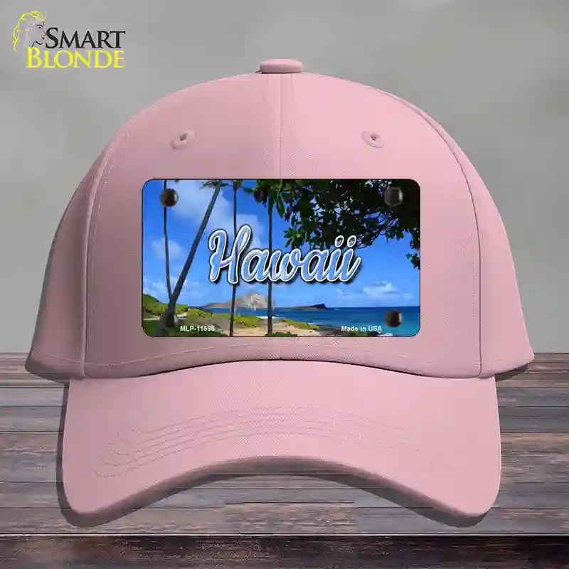 HAT05-MLP-11595 Hawaii Palm Trees State Novelty License Plate Hat, Cotton - Pink