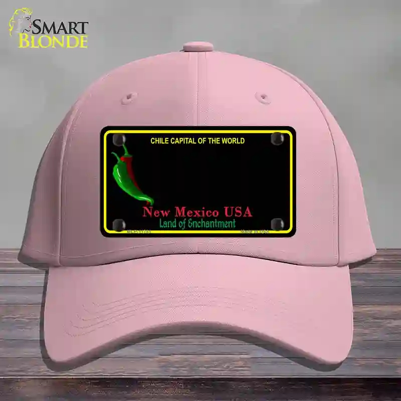 HAT05-MLP-11751   Mexico Blank Black State Novelty License Plate Hat, Cotton - Pink