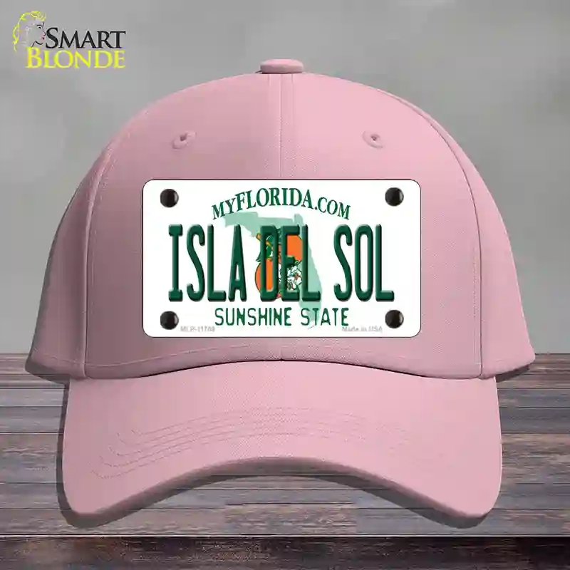 HAT05-MLP-11769 Isla Del Sol Florida Novelty License Plate Hat, Cotton - Pink