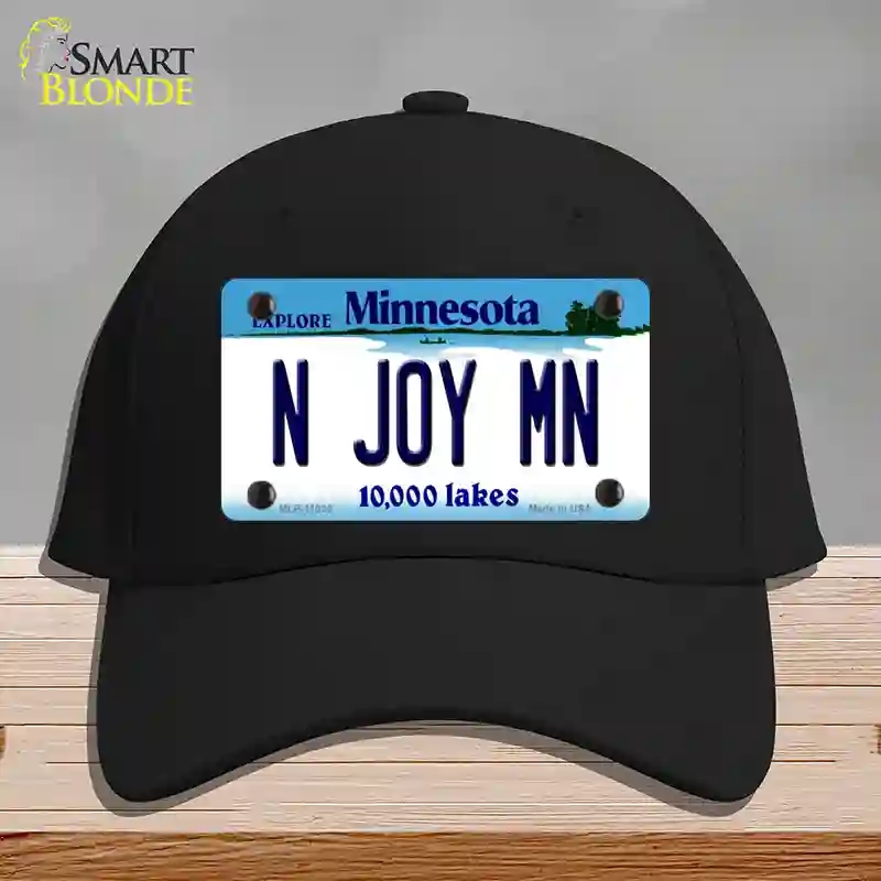 HAT03-MLP-11035 N Joy MN Minnesota Novelty License Plate Hat, Cotton - Black