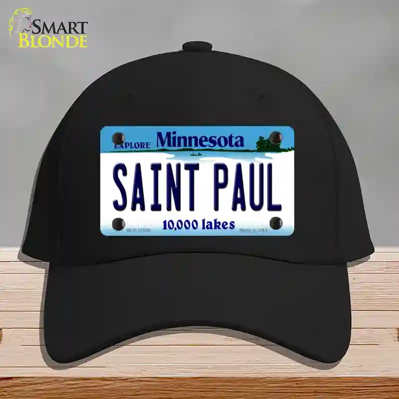 HAT03-MLP-11038 Saint Paul Minnesota State Novelty License Plate Hat, Cotton - Black