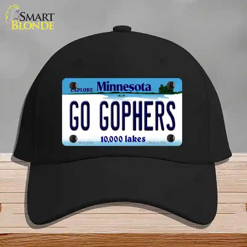HAT03-MLP-11054 Go Gophers Minnesota State Novelty License Plate Hat, Cotton - Black