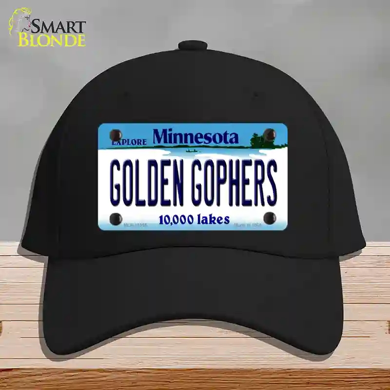 HAT03-MLP-11056 Golden Gophers Minnesota State Novelty License Plate Hat, Cotton - Black