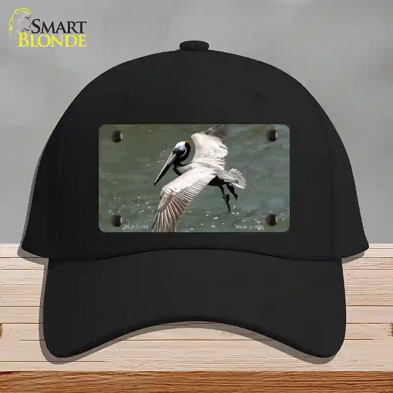 HAT03-MLP-11239 Pelican in Flight Novelty License Plate Hat, Cotton - Black