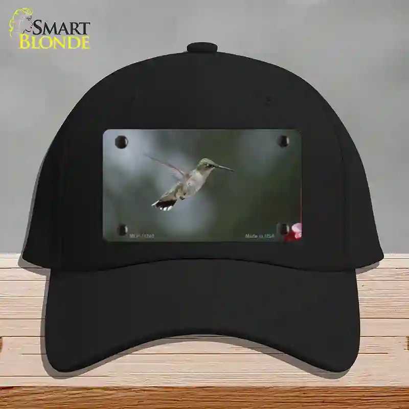 HAT03-MLP-11243 Hummingbird in Flight Novelty License Plate Hat, Cotton - Black