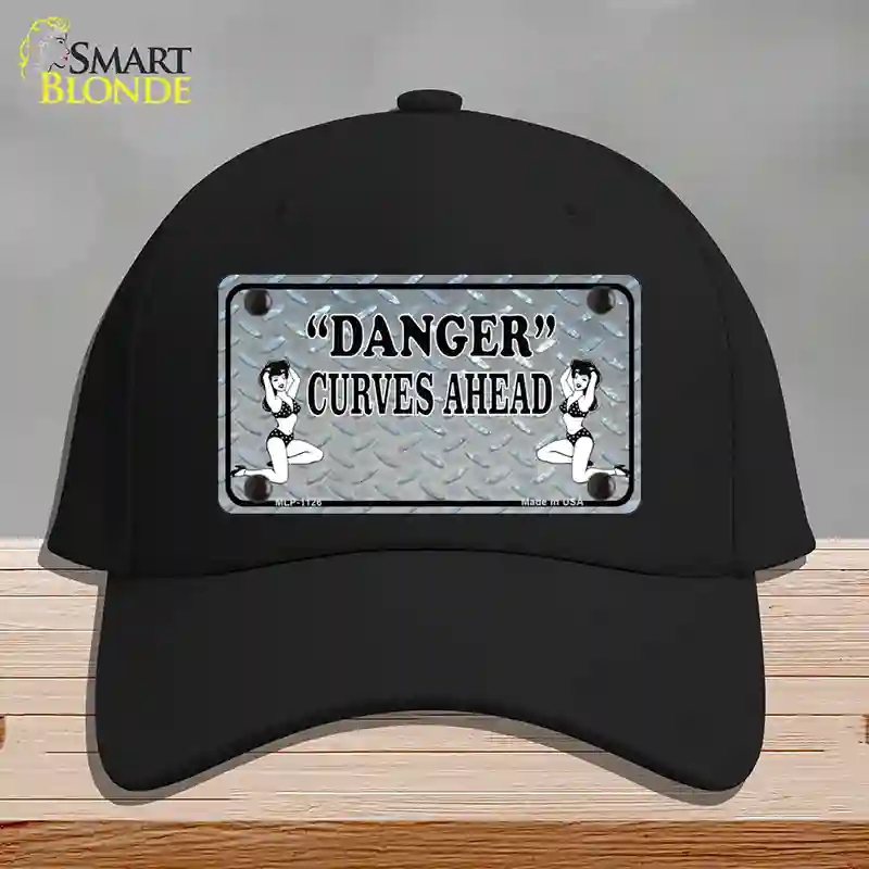 HAT03-MLP-1126 Danger Curves Ahead Novelty License Plate Hat, Cotton - Black