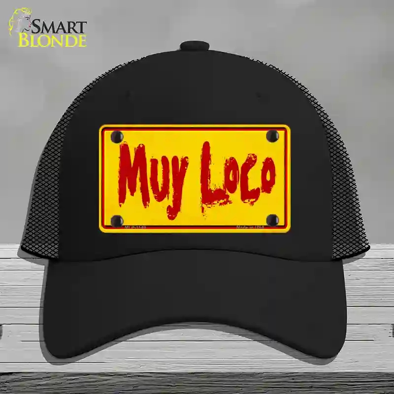 HAT01-MLP-1149 Muy Loco Novelty License Plate Hat, Mesh - Black