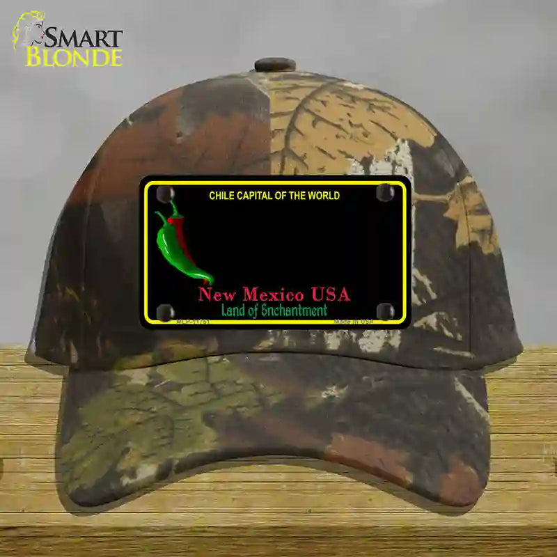 HAT06-MLP-11751   Mexico Blank Black State Novelty License Plate Hat, Cotton - Camoflauge