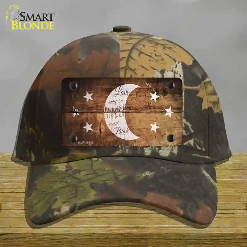 HAT06-MLP-11935 The Moon & Back Novelty License Plate Hat, Cotton - Camouflage