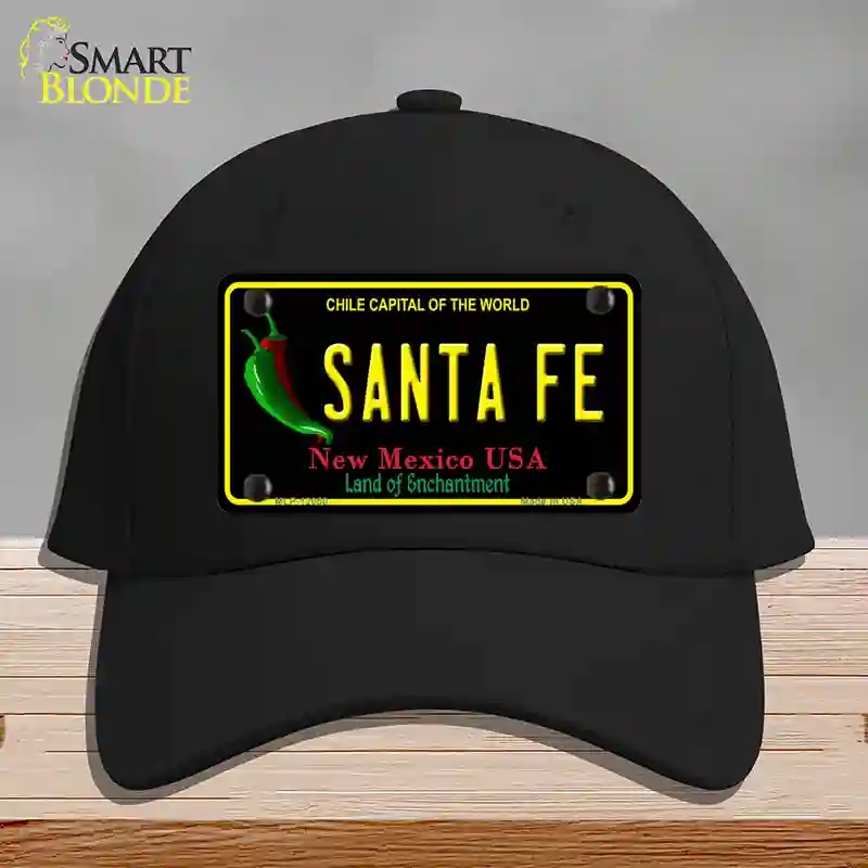 HAT03-MLP-12050 Santa Fe   Mexico Novelty License Plate Hat, Cotton - Black