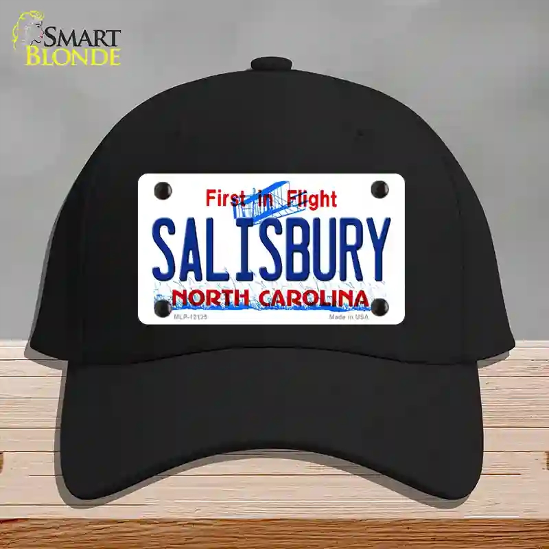 HAT03-MLP-12125 Salisbury North Carolina State Novelty License Plate Hat, Cotton - Black