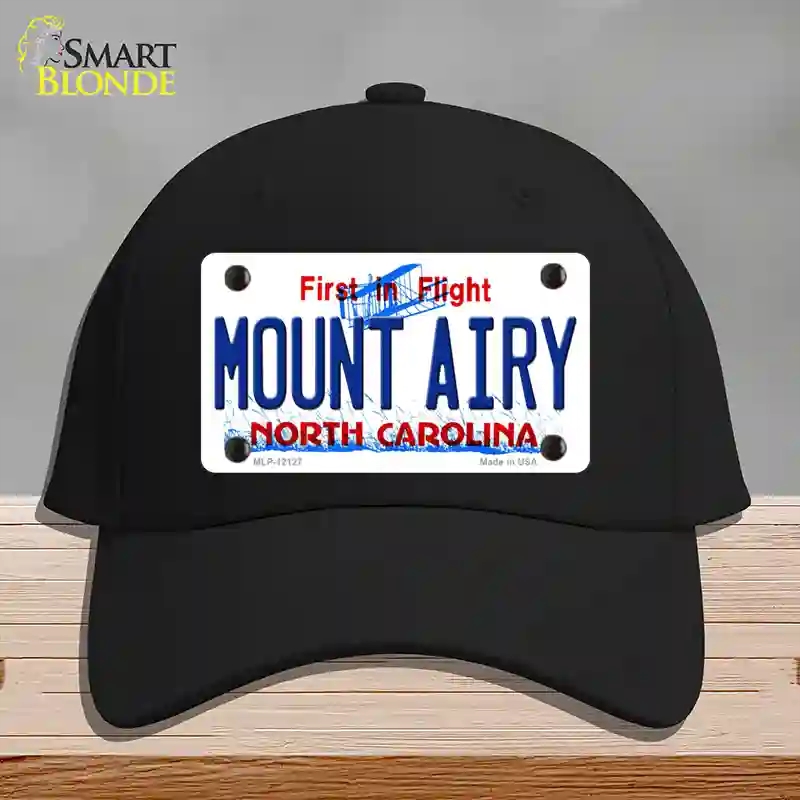 HAT03-MLP-12127 Mount Airy North Carolina State Novelty License Plate Hat, Cotton - Black