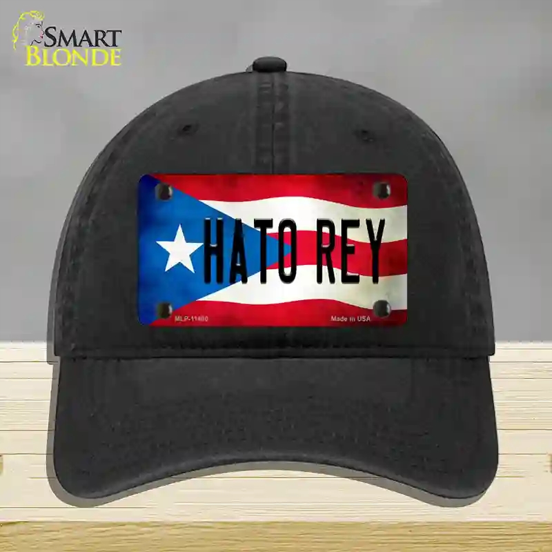 HAT07-MLP-11400 Hato Rey Puerto Rico Flag Novelty License Plate Hat, Unconstructed Cotton - Black