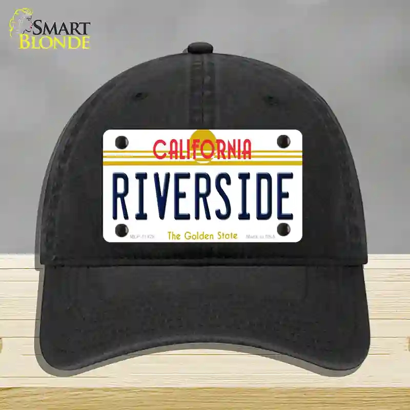 HAT07-MLP-11428 Riverside California Novelty License Plate Hat, Unconstructed Cotton - Black