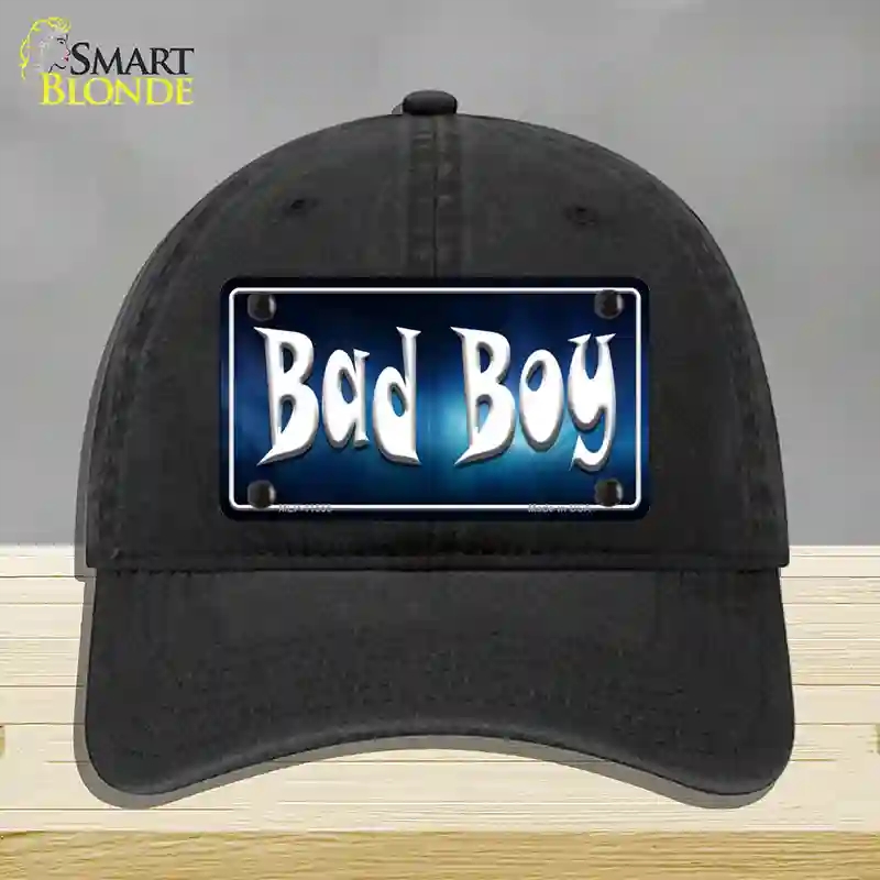 HAT07-MLP-11555 Bad Boy Novelty License Plate Hat, Unconstructed Cotton - Black