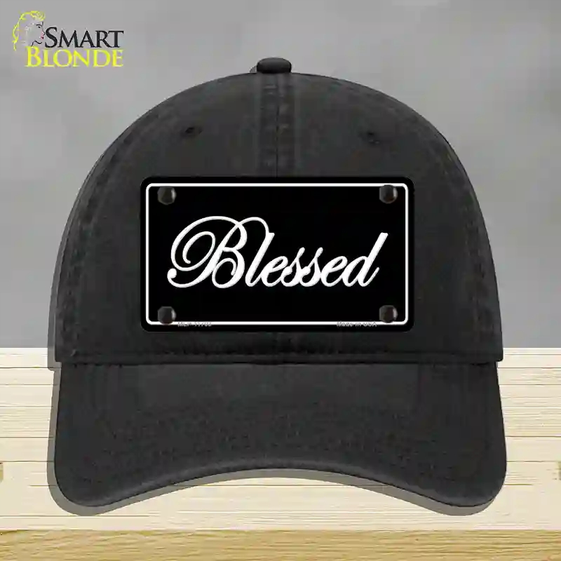 HAT07-MLP-11703 Blessed Black Novelty License Plate Hat, Unconstructed Cotton - Black