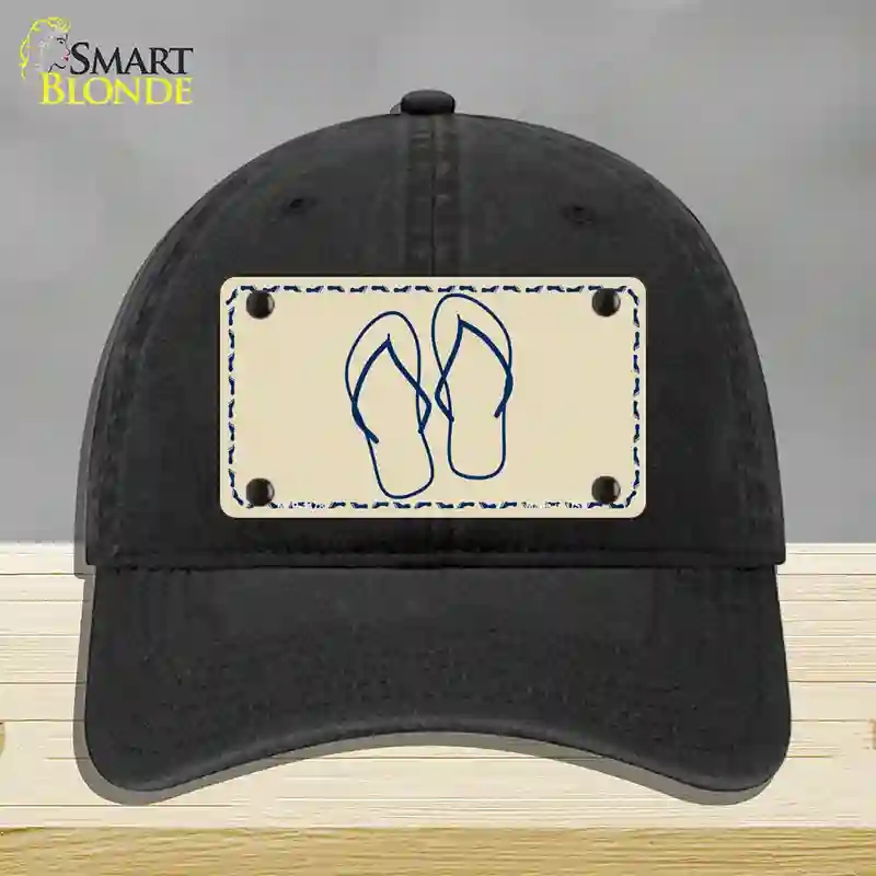 HAT07-MLP-1178 Flip Flops Novelty License Plate Hat, Unconstructed Cotton - Black