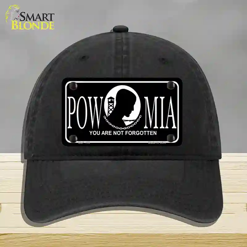 HAT07-MLP-118 POW-MIA Novelty License Plate Hat, Unconstructed Cotton - Black
