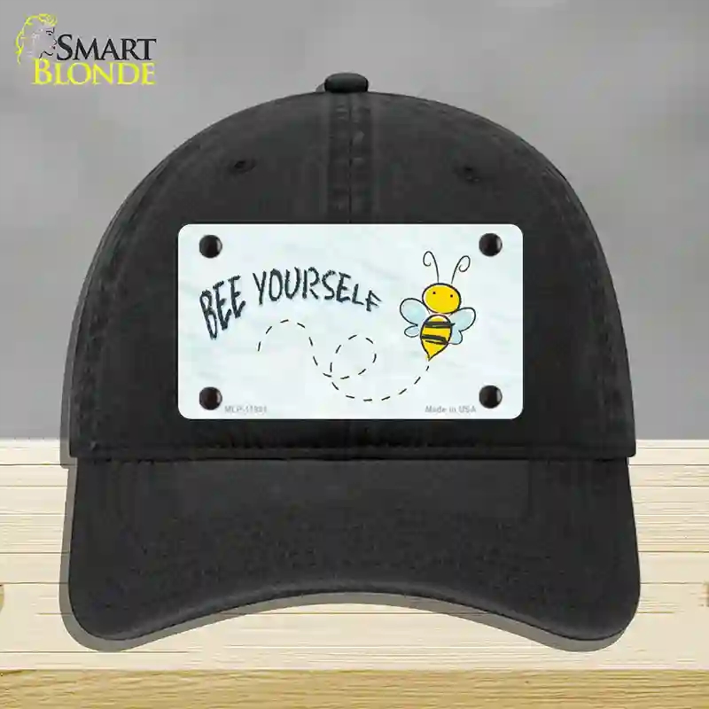 HAT07-MLP-11891 Bee Yourself Novelty License Plate Hat, Unconstructed Cotton - Black