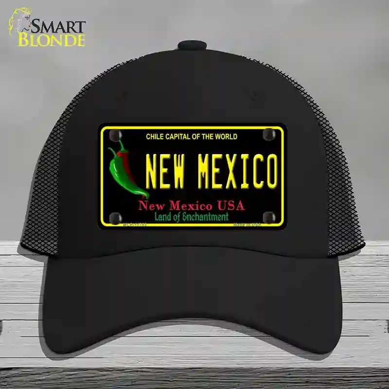 HAT01-MLP-11753   Mexico State Novelty License Plate Hat, Mesh - Black