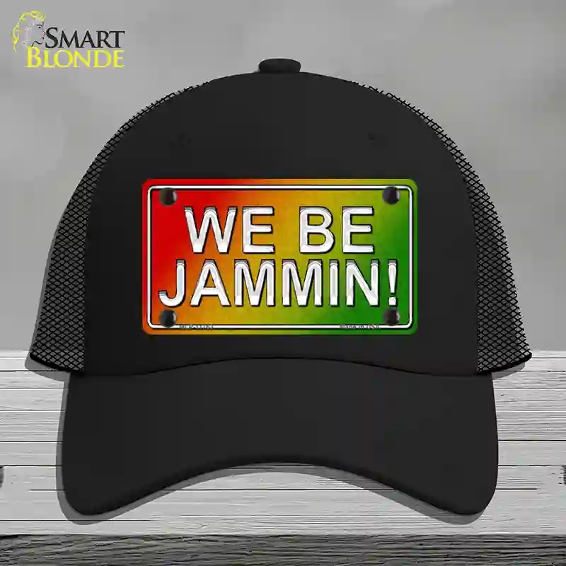 HAT01-MLP-11763 We Be Jamming Rasta Novelty License Plate Hat, Mesh - Black