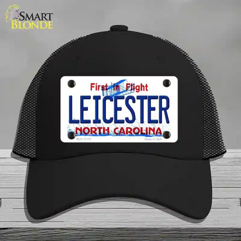HAT01-MLP-11773 Leicester North Carolina State Novelty License Plate Hat, Mesh - Black