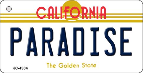 KC-4904 3.5 x 2 in. Paradise California State License Plate Key Chain