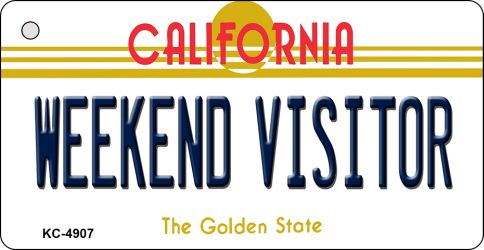 KC-4907 3.5 x 2 in. Weekend Visitor California State License Plate Key Chain