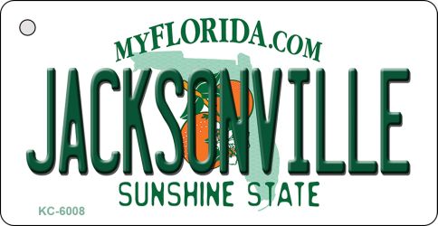 KC-6008 1.5 x 3 in. Jacksonville Florida State License Plate Key Chain