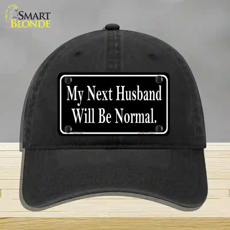 HAT07-MLP-047 My Next Husband Novelty License Plate Hat, Unconstructed Cotton - Black