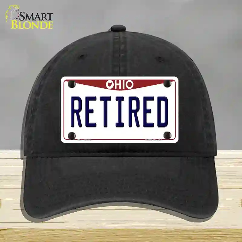 HAT07-MLP-10080 Retired Ohio Novelty License Plate Hat, Unconstructed Cotton - Black