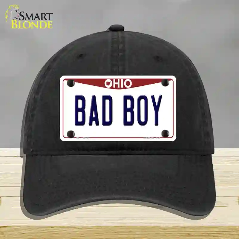 HAT07-MLP-10098 Bad Boy Ohio Novelty License Plate Hat, Unconstructed Cotton - Black