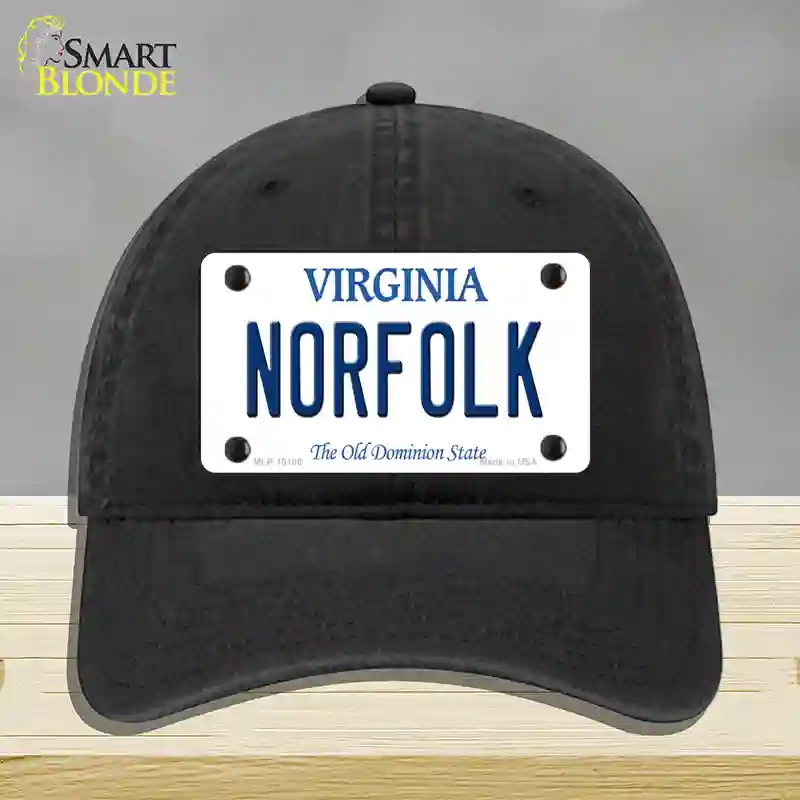 HAT07-MLP-10106 Norfolk Virginia Novelty License Plate Hat, Unconstructed Cotton - Black