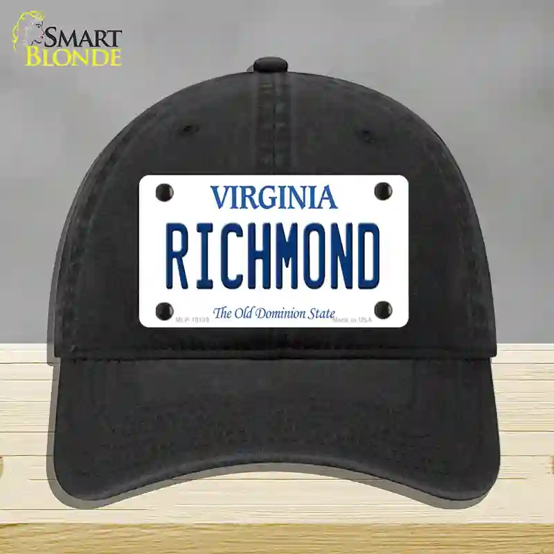 HAT07-MLP-10109 Richmond Virginia Novelty License Plate Hat, Unconstructed Cotton - Black